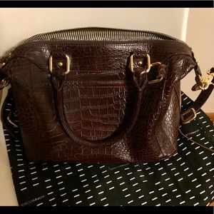 Rebecca Minkoff Brown Croc Embossed MAB Satchel